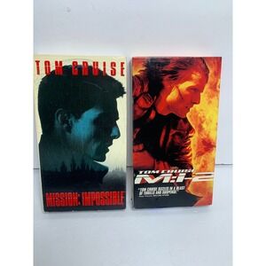 Tom Cruise Mission Impossible 1 & Mission Impossible 2 VHS Tape Bundle